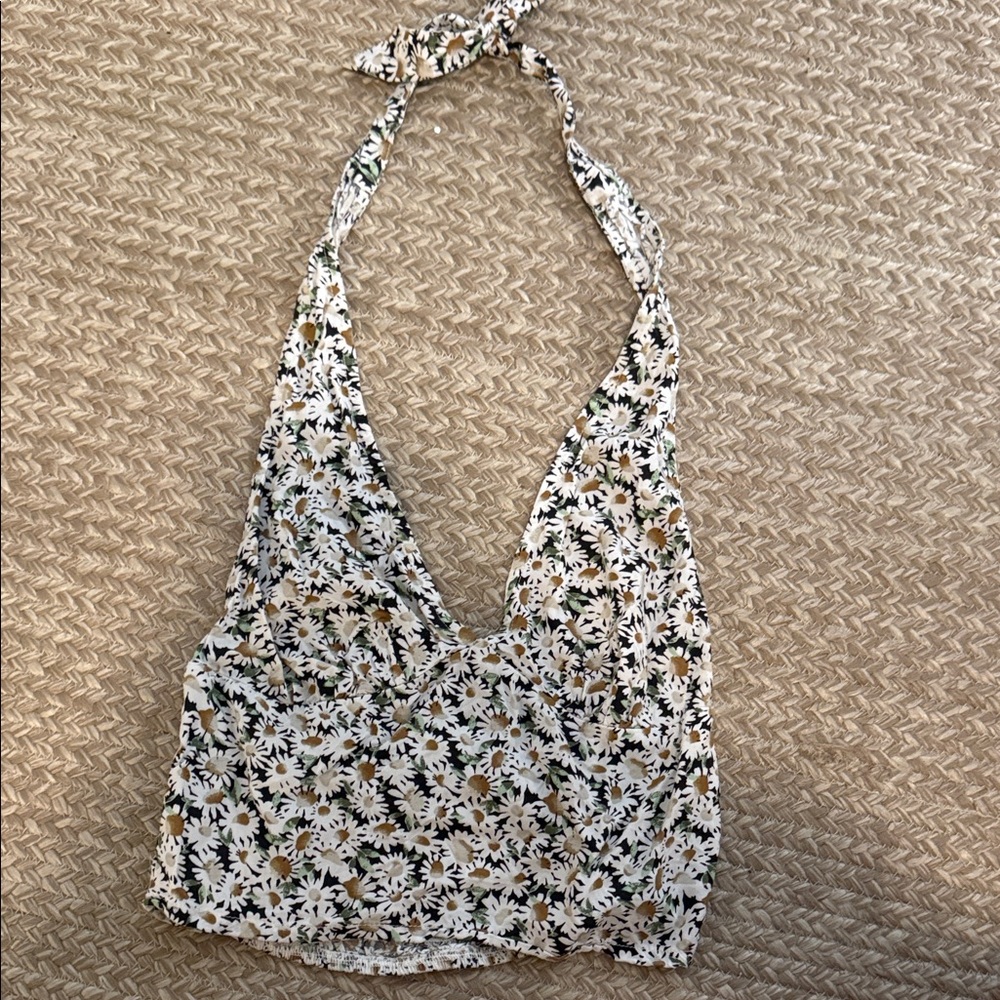 Abound Green and White Floral Top